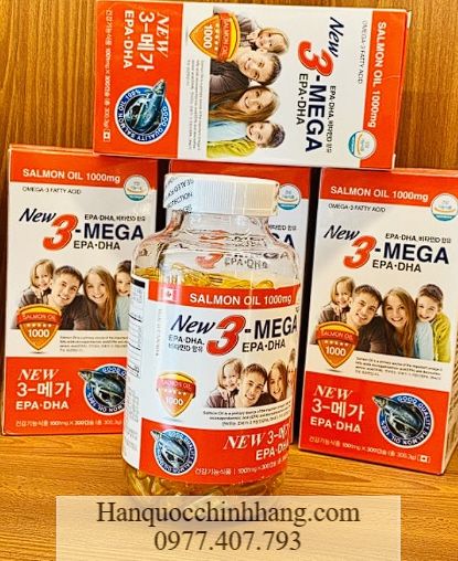 Dầu cá hồi Omega 3 New 3- MEGA Salmon oil Hàn Quốc